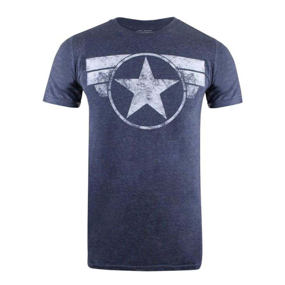 Captain America Mens Cotton Regular T-Shirt / Blue